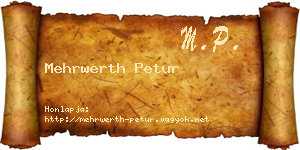 Mehrwerth Petur névjegykártya
